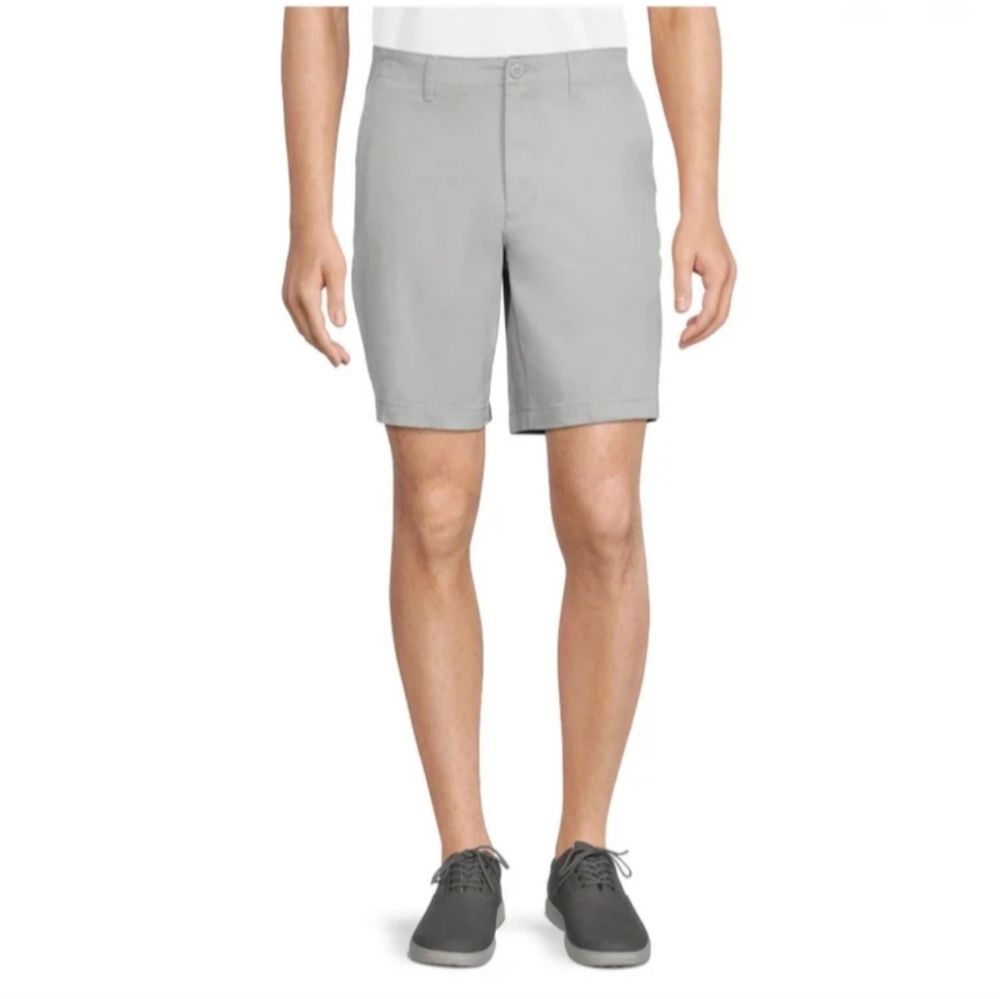 George Men's Size 42 Flat Front Shorts Above the Knee Soft Silver NWT
